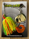 5/8oz Twin Spin Spinnerbait ~ CITRUS ~ Grub Trailer (Gold Blades)