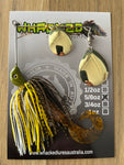 5/8oz Spinnerbait ~ MUZZA ~ Grub Trailer (Gold Blades)