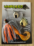 1/2oz Spinnerbait ~ ORANGE BAITFISH ~ Grub Trailer (Gold Blades)