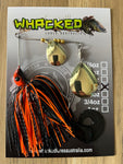 1/2oz Spinnerbait ~ VOLCANO ~ Grub Trailer (Gold Blades)