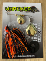 1/2oz Spinnerbait ~ VOLCANO ~ Grub Trailer (Gold Blades)