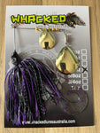 1/2oz Spinnerbait ~ PHANTOM PURPLE ~ Grub Trailer (Gold Blades)
