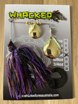 1/2oz Spinnerbait ~ NIGHT SKY PURPLE ~ Grub Trailer (Gold Blades)