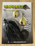 1/2oz Spinnerbait ~ DARTH VADER ~ Grub Trailer (Gold Blades)
