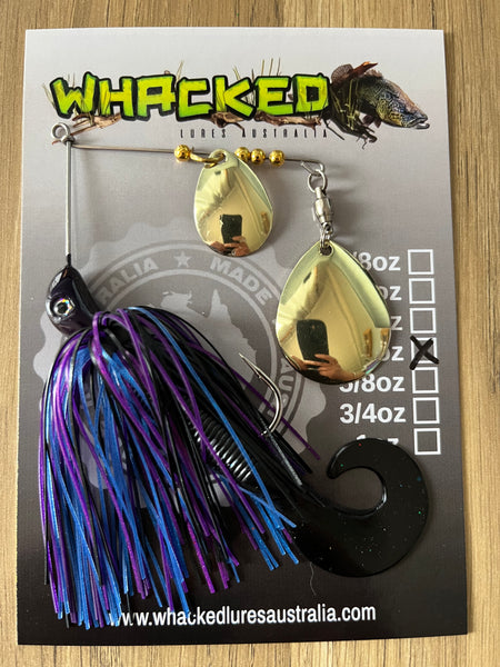 1/2oz Spinnerbait ~ BRUISER ~ Grub Trailer (Gold Blades)