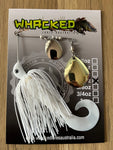 1/2oz Spinnerbait ~ WHITE ~ Grub Trailer (Mixed Blades)