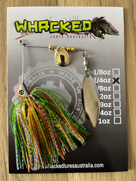 1/4oz Spinnerbait ~ FROSTED CITRUS (Silver Willow Blade)