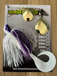 3/4oz Spinnerbait ~ REGAL WHITE ~ Grub Trailer (Gold Blades)