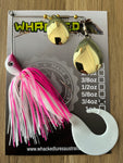 3/4oz Spinnerbait ~ COCONUT ICE ~ Grub Trailer (Gold Blades)