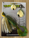 3/4oz Spinnerbait ~ NATURAL GREEN ~ Grub Trailer (Gold Blades)