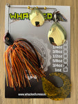 3/4oz Spinnerbait ~ RUSTIC ORANGE ~ Grub Trailer (Gold Blades)