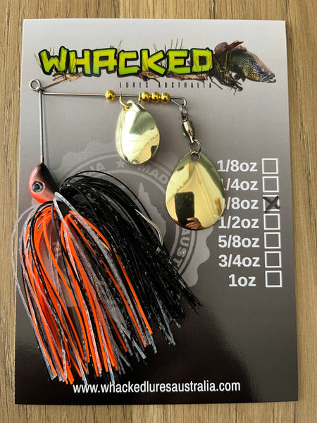 3/8oz Compact Spinnerbait ~ VOLCANO FOX (Gold Blades)