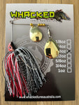 3/8oz Compact Spinnerbait ~ PHANTOM RED FOX (Gold Blades)