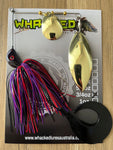 3/4oz Spinnerbait ~ EVIL PURPLE ~ Grub Trailer (Gold Willow Blade)