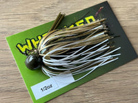 1/2oz WHACKED FOOTBALL JIG ~ NATURAL GREEN & WHITE