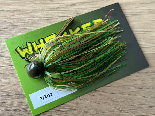 1/2oz WHACKED FOOTBALL JIG ~ SPOTTED GREEN