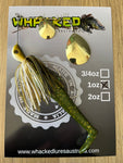 1oz Spinnerbait ~ NATURAL GREEN ~ 5" Paddle Tail Trailer + Stinger Hook (Gold Blades)