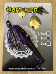 1oz Spinnerbait ~ PHANTOM PURPLE ~ 5" Paddle Tail Trailer + Stinger Hook (Gold Blades)