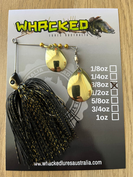 3/8oz Compact Spinnerbait ~ GOLD BASS (Gold Blades)