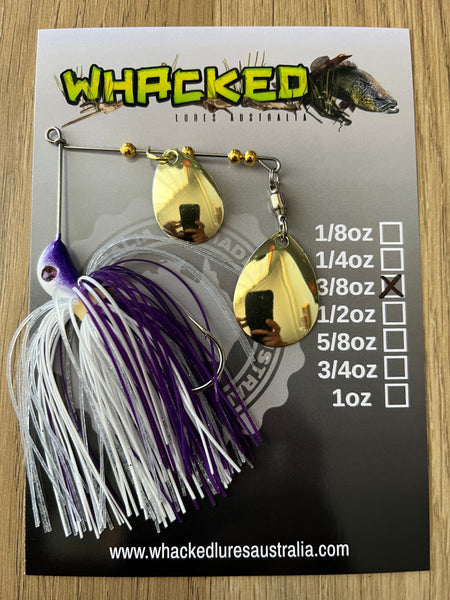 3/8oz Compact Spinnerbait ~ REGAL WHITE (Gold Blades)