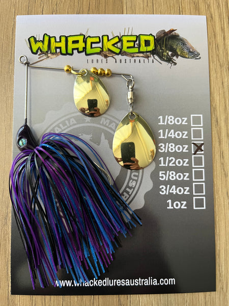 3/8oz Compact Spinnerbait ~ BRUISER (Gold Blades)