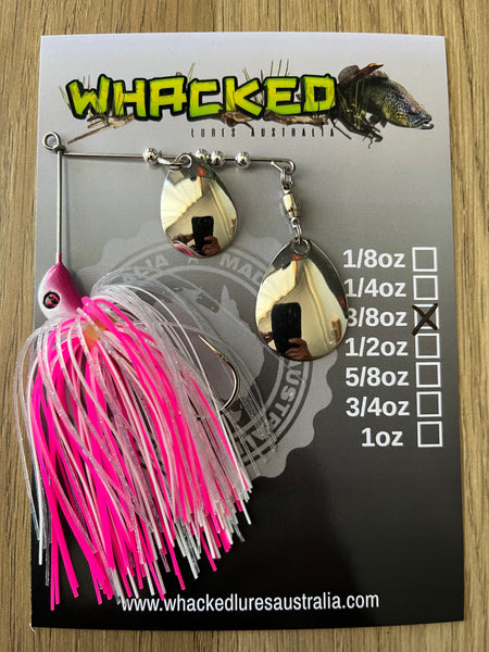 3/8oz Compact Spinnerbait ~ COCONUT ICE (Silver Blades)
