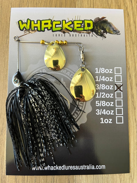 3/8oz Compact Spinnerbait ~ DARTH VADER (Gold Blades)