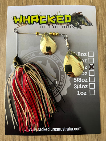 blade fishing lures australia 3/4oz Compact Single Willow Blade 'Cod Series' Spinnerbait ~ REGAL GOL –  Whacked Lures Australia