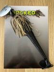 2oz 'GOLIATH' CHATTERBAIT ~ BLACK & GOLD ~ 8" Paddle Tail Trailer + Stinger