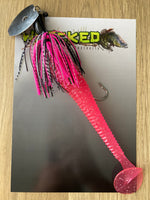 2oz 'GOLIATH' CHATTERBAIT ~ SEXY WITCH PINK ~ 8" Paddle Tail Trailer + Stinger