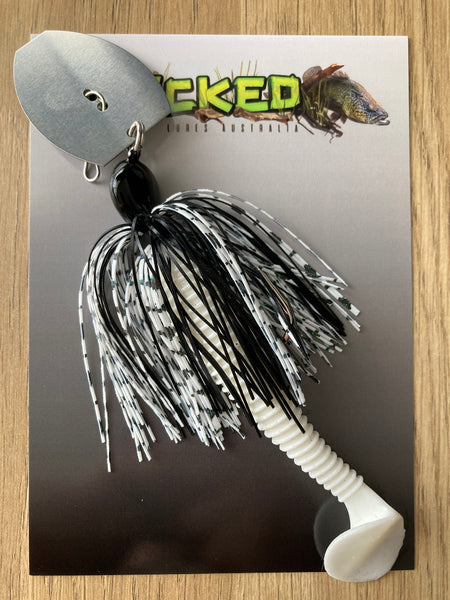 3/4oz CHATTERBAIT ~ PEPPERED WHITE ~ Paddle Tail Trailer