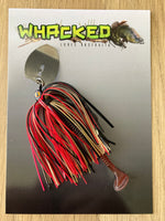 1/8oz Chatterbait ~ WOUNDED BLACK & GOLD ~ Paddle Worm Trailer