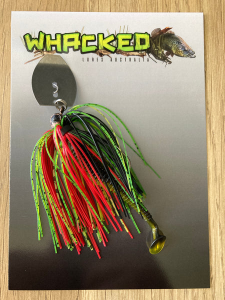1/8oz Chatterbait ~ REDFIN GREEN ~ Paddle Worm Trailer