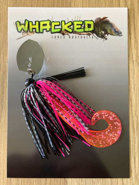 1/4oz Weedless Football Head Chatterbait ~ SEXY WITCH ~ Grub Trailer