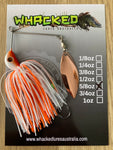 5/8oz Compact Single Willow Blade Spinnerbait ~ ORANGE ICE ~ Stinger Hook (Copper Blade)