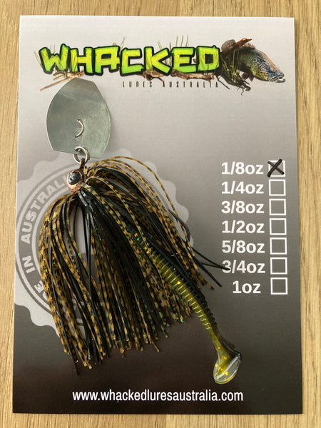 1/8oz Chatterbait ~ GUPPY GREEN ~ Paddle Worm Trailer