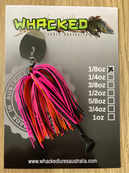 1/8oz Chatterbait ~ BLACK CANDY ~ Paddle Worm Trailer