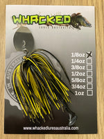 1/8oz Chatterbait ~ BLACK & YELLOW ~ Paddle Worm Trailer
