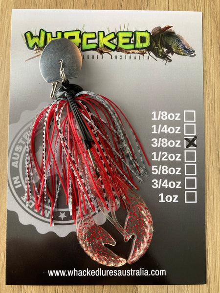 3/8oz Weedless Craw Chatterbait ~ RED GLASS