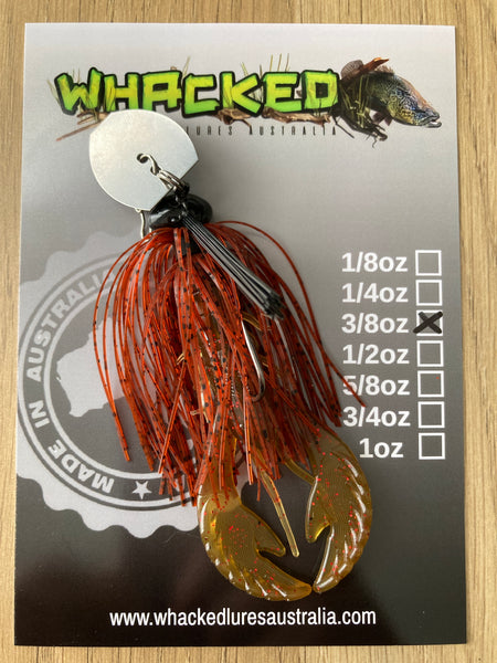 3/8oz Weedless Craw Chatterbait ~ RUSTIC RED