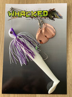 1oz Twin Spin Spinnerbait ~ REGAL WHITE ~ Paddle Tail Trailer + Stinger Hook (Copper Blades)