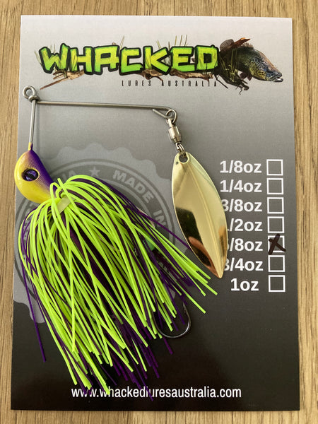 5/8oz Compact Single Willow Blade Spinnerbait ~ BAHAMA ~ Stinger Hook (Gold Blade)