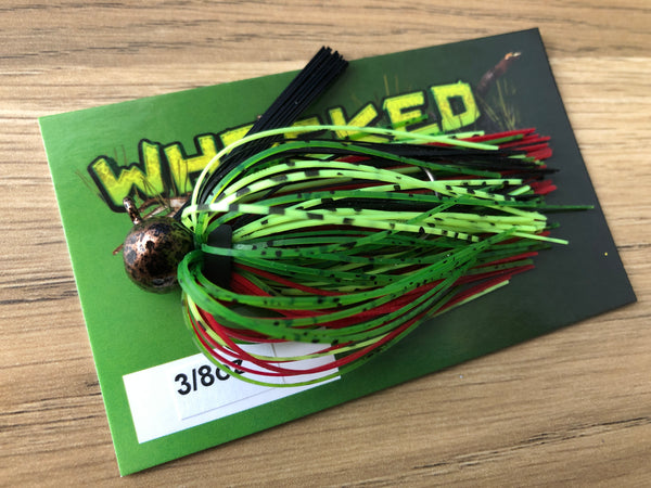3/8oz WHACKED FOOTBALL JIG - REDFIN GREEN