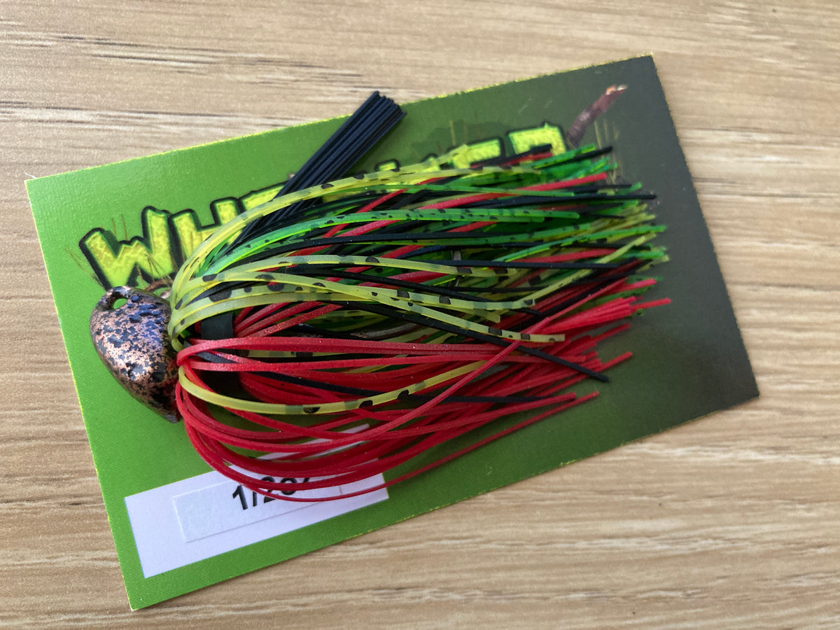 1/2oz WHACKED BRUSH HEAD JIG REDFIN GREEN Whacked Lures Australia