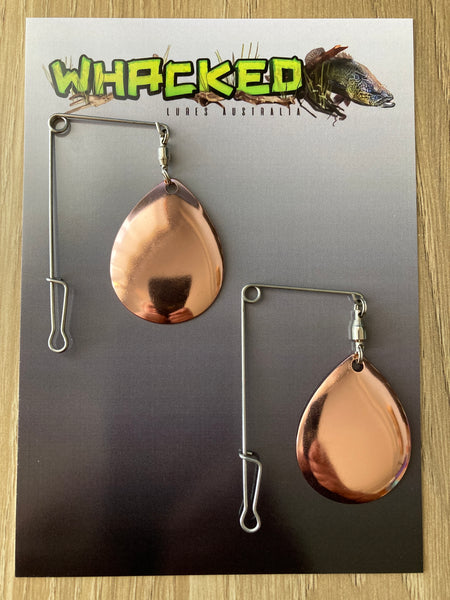 2 Pack Heavy Gauge Jig / Beetle Spins ~ COPPER Blades – Whacked