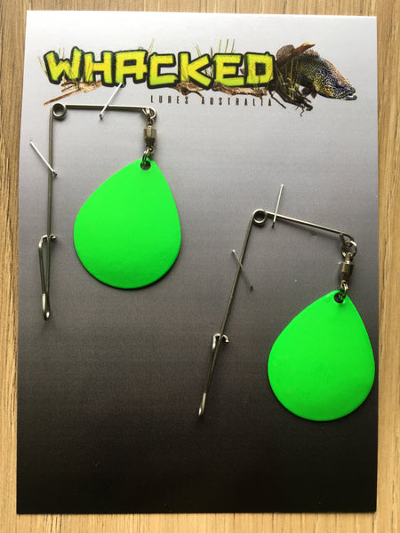 2 Pack Heavy Gauge Jig / Beetle Spins ~ LIME GREEN Blades – Whacked Lures  Australia